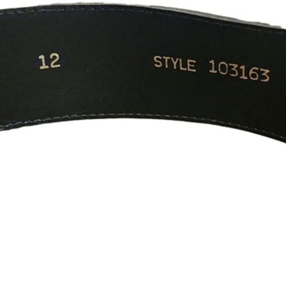 Vintage Astor Germany sz 12 Womens Black Patent Leather Wide Waist Buckle Belt